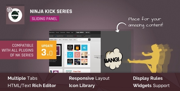 Ninja Kick WordPress Off-Canvas Sliding Panel 3.0.16